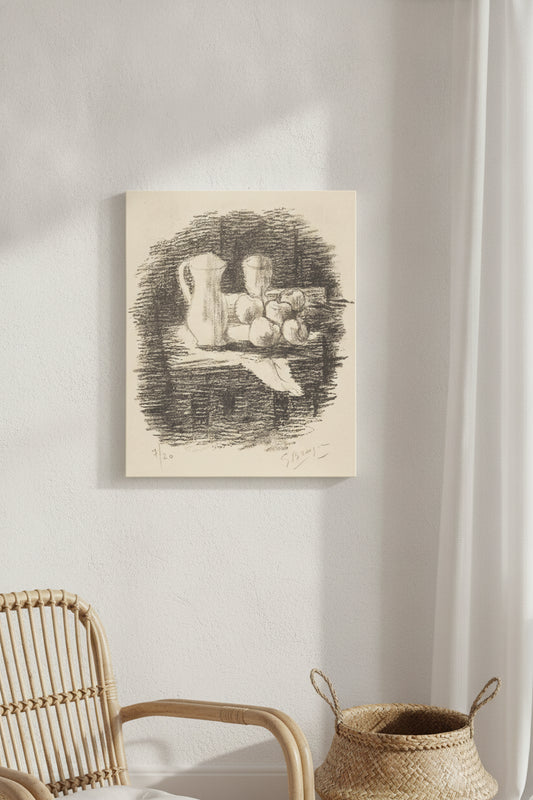 Nature Morte (Still Life) — framed art in a styled interior