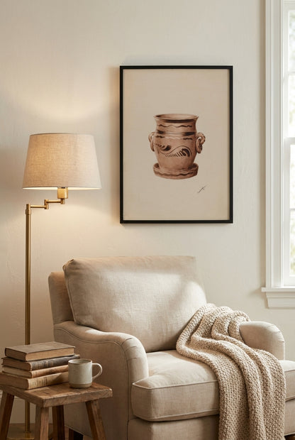 Flower Pot — framed art in a styled interior