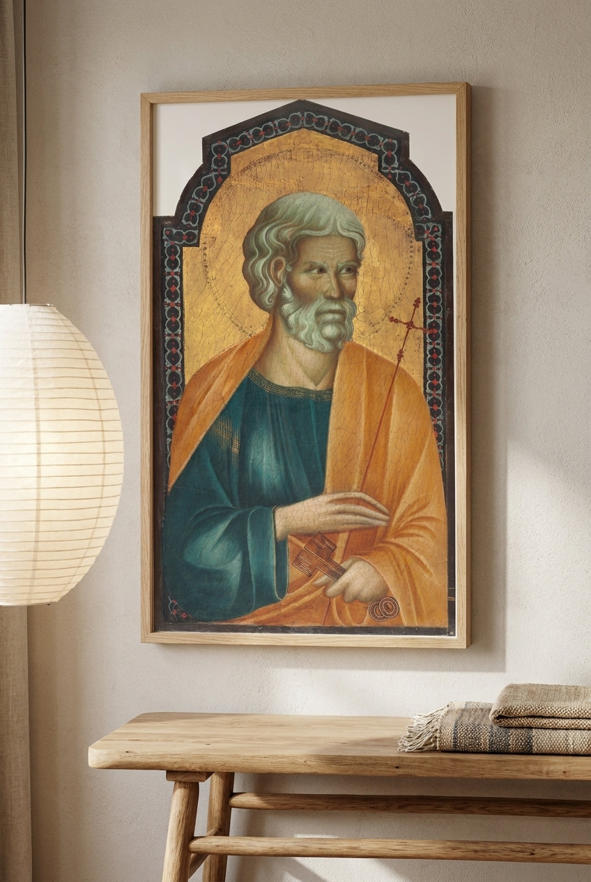Saint Peter — framed art in a styled interior