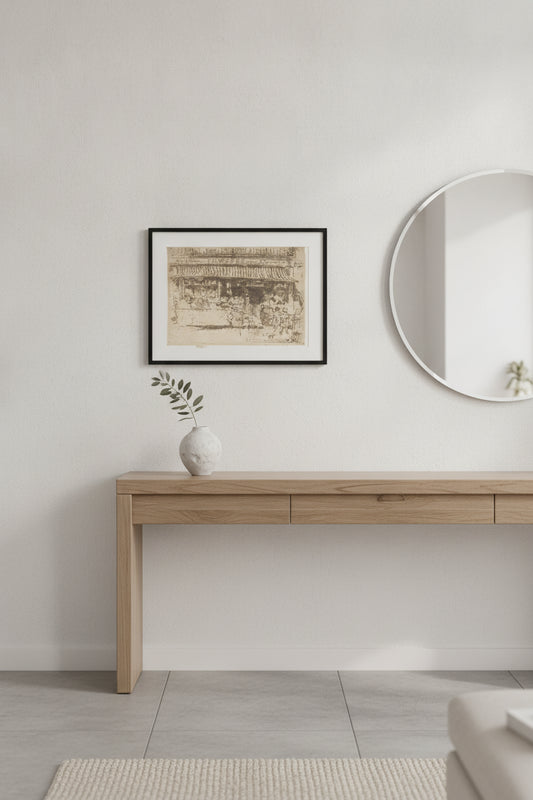 Woods's Fruit Shop — framed art in a styled interior
