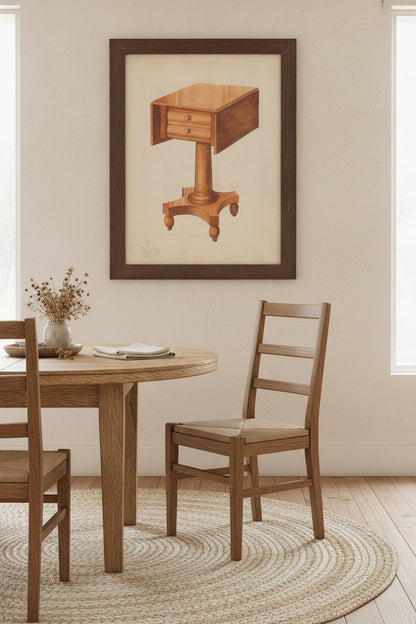 Drop-leaf Table — framed art in a styled interior