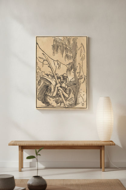 Saint Christopher — framed art in a styled interior
