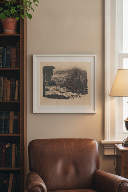 Landscape from the South of France (Paysage du Midi) — framed art in a styled interior