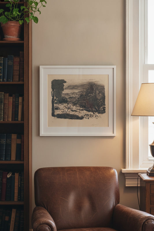 Landscape from the South of France (Paysage du Midi) — framed art in a styled interior
