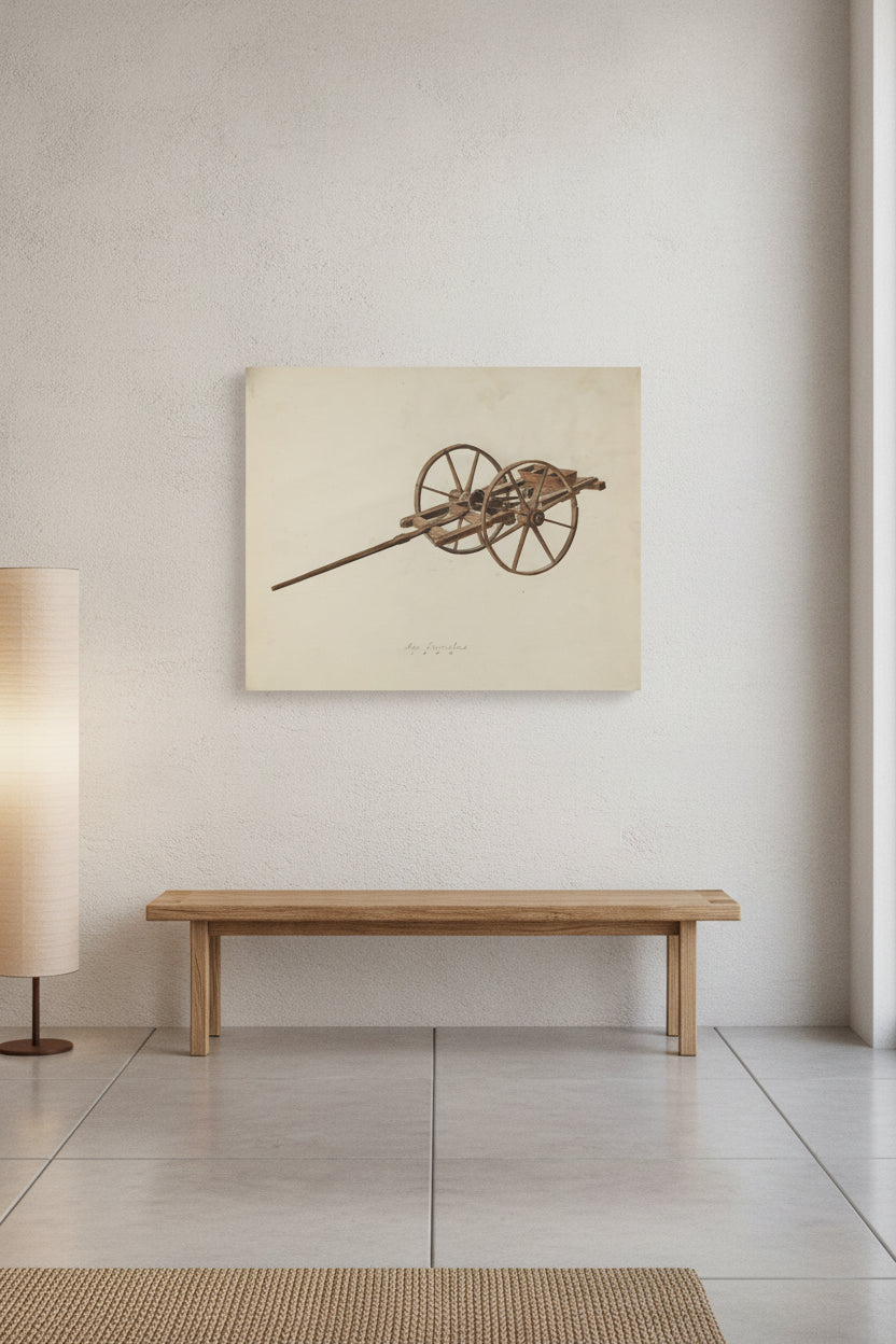 Model Potato Planter — framed art in a styled interior