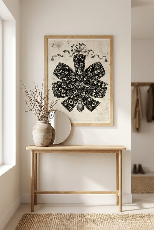 Bow Embellished with Flowers — framed art in a styled interior