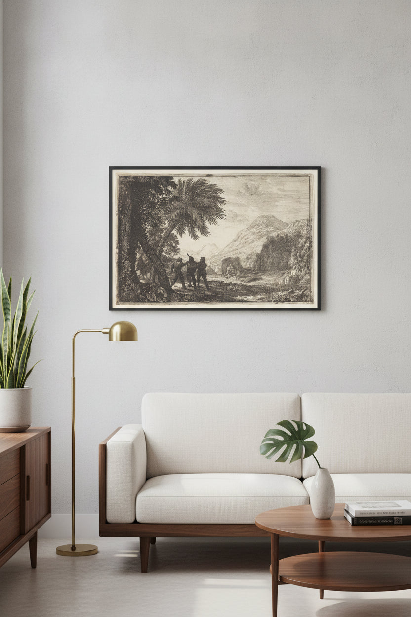Landscape with Brigands (Scène de brigands) — framed art in a styled interior
