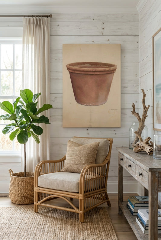 Flower Urn — framed art in a styled interior