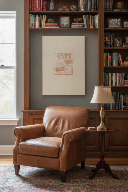 Second Eclogue: The Nymphs Bring Lilies in Baskets Full (Les nymphs porteuses de fleurs) — framed art in a styled interior