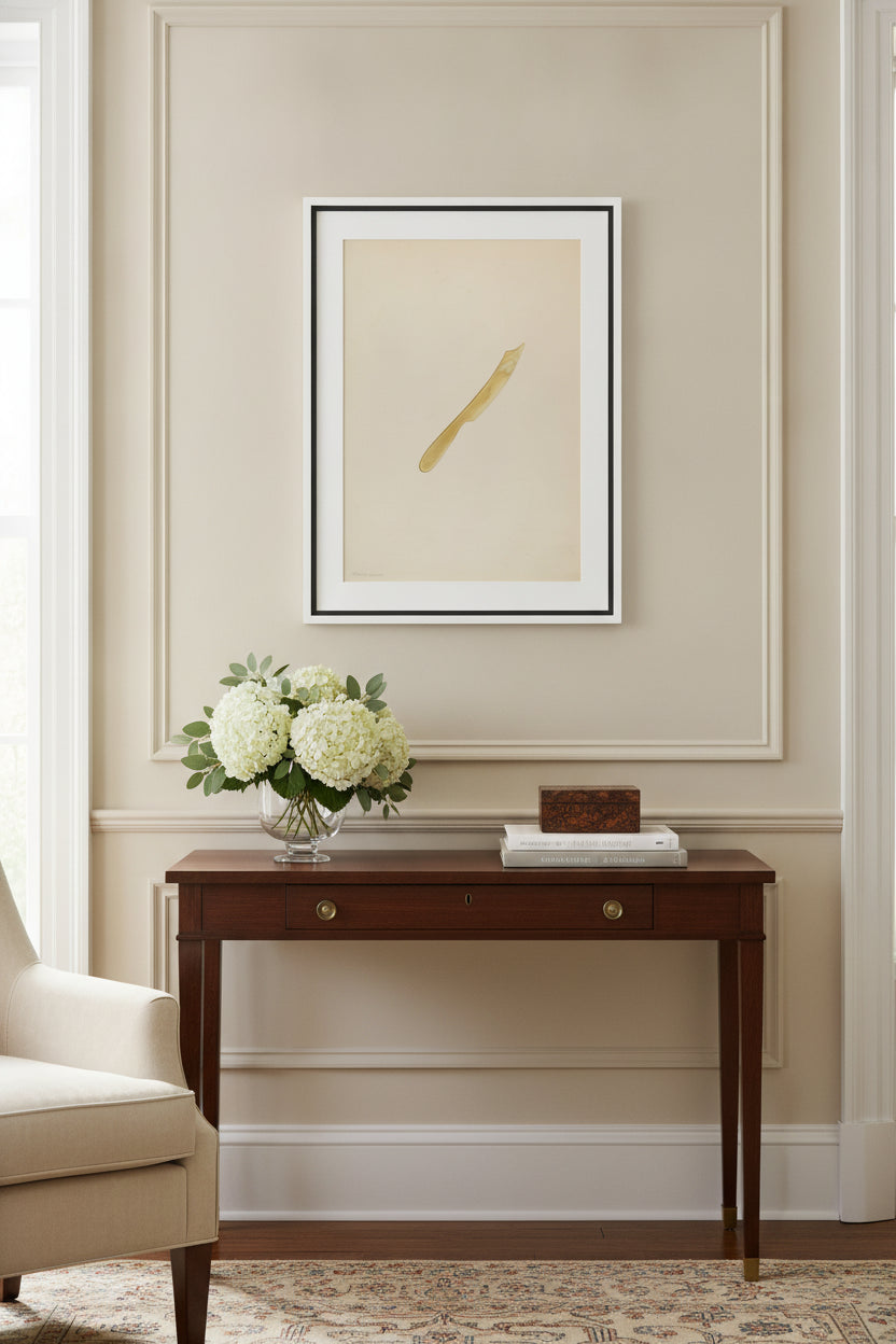 Fruit Knife — framed art in a styled interior