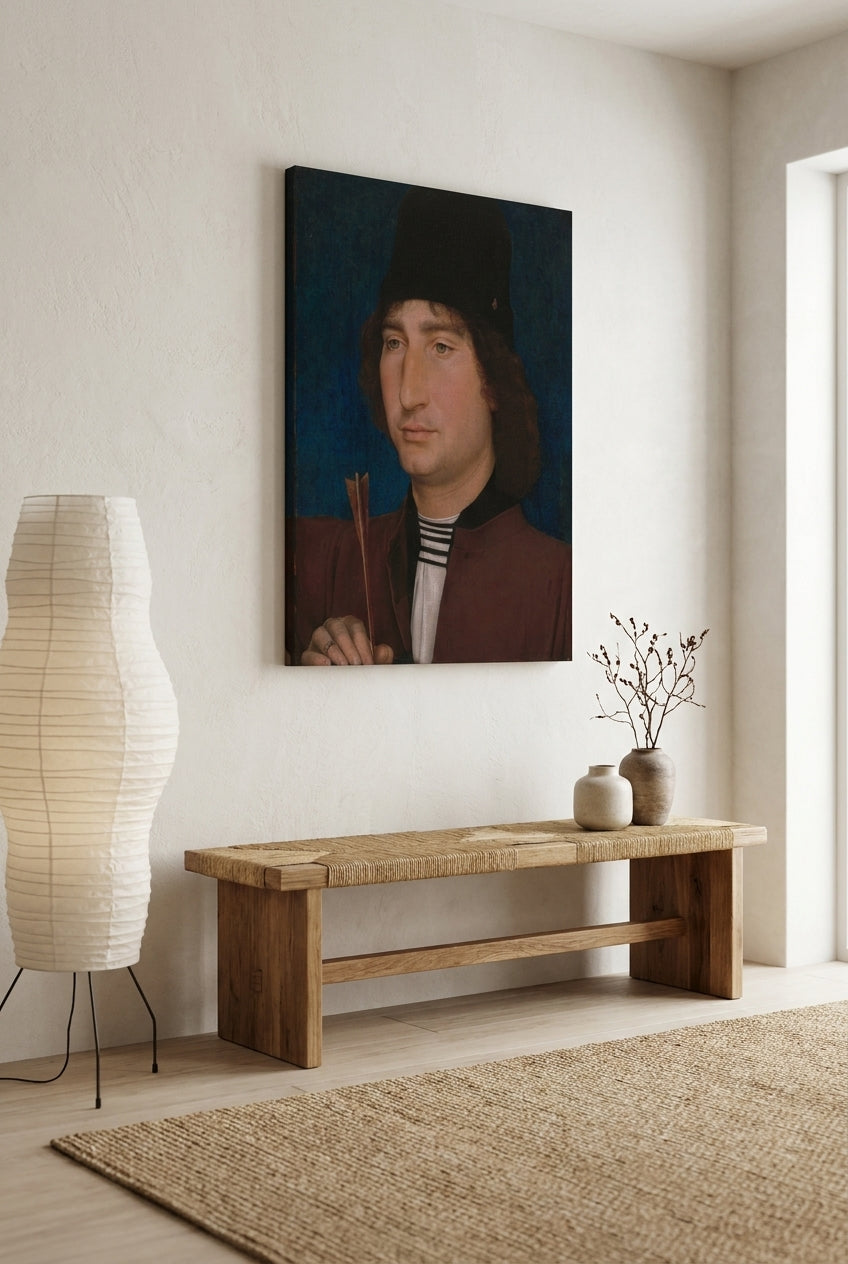 Portrait of a Man with an Arrow — framed art in a styled interior