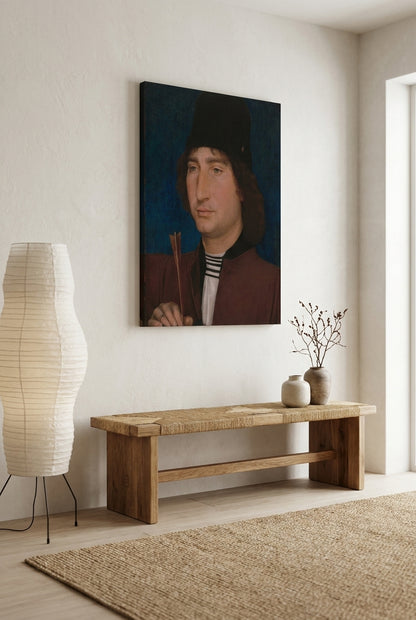 Portrait of a Man with an Arrow — framed art in a styled interior