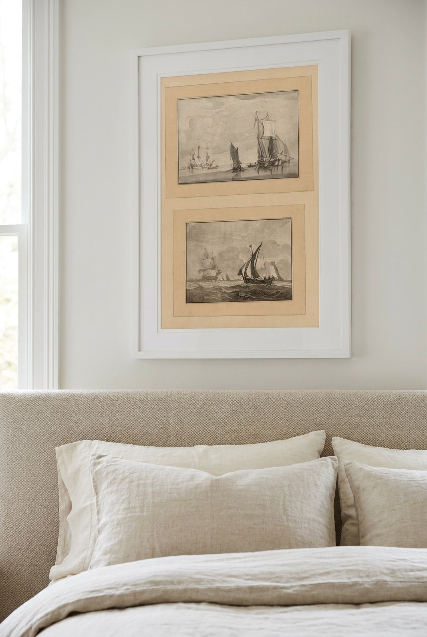Seascape — framed art in a styled interior