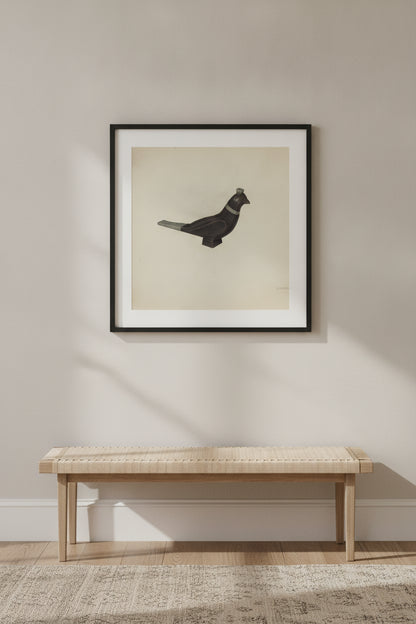 Pa. German Toy Bird — framed art in a styled interior