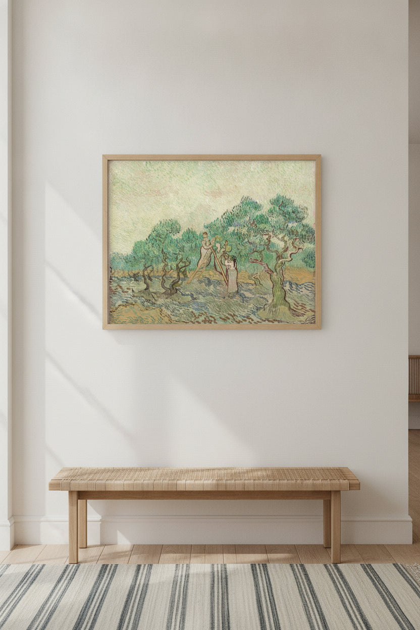 The Olive Orchard — framed art in a styled interior