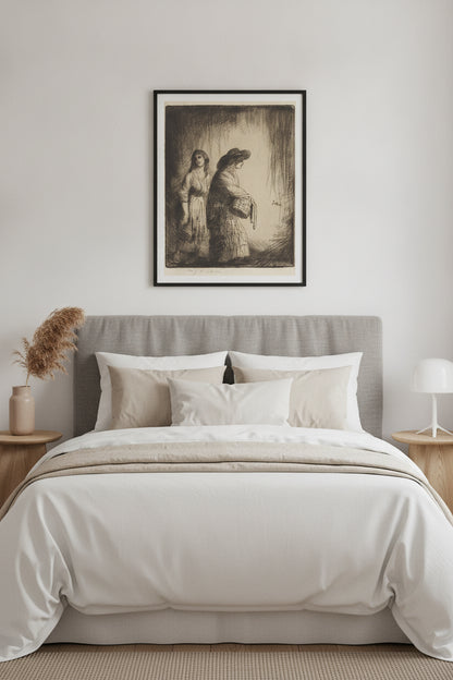 Fruit Sellers - C — framed art in a styled interior