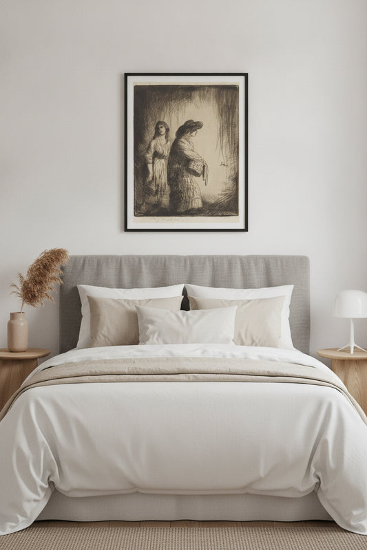 Fruit Sellers - C — framed art in a styled interior