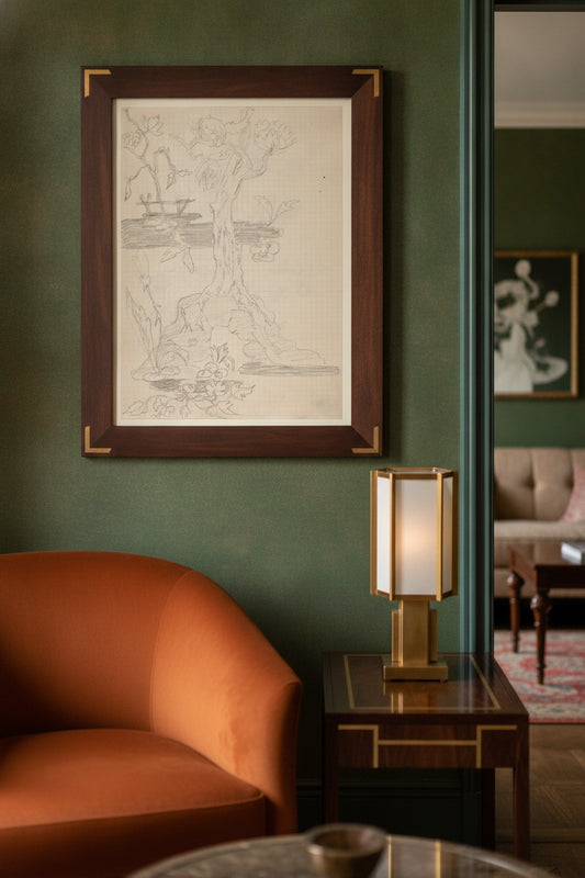 Floral Forms [recto] — framed art in a styled interior