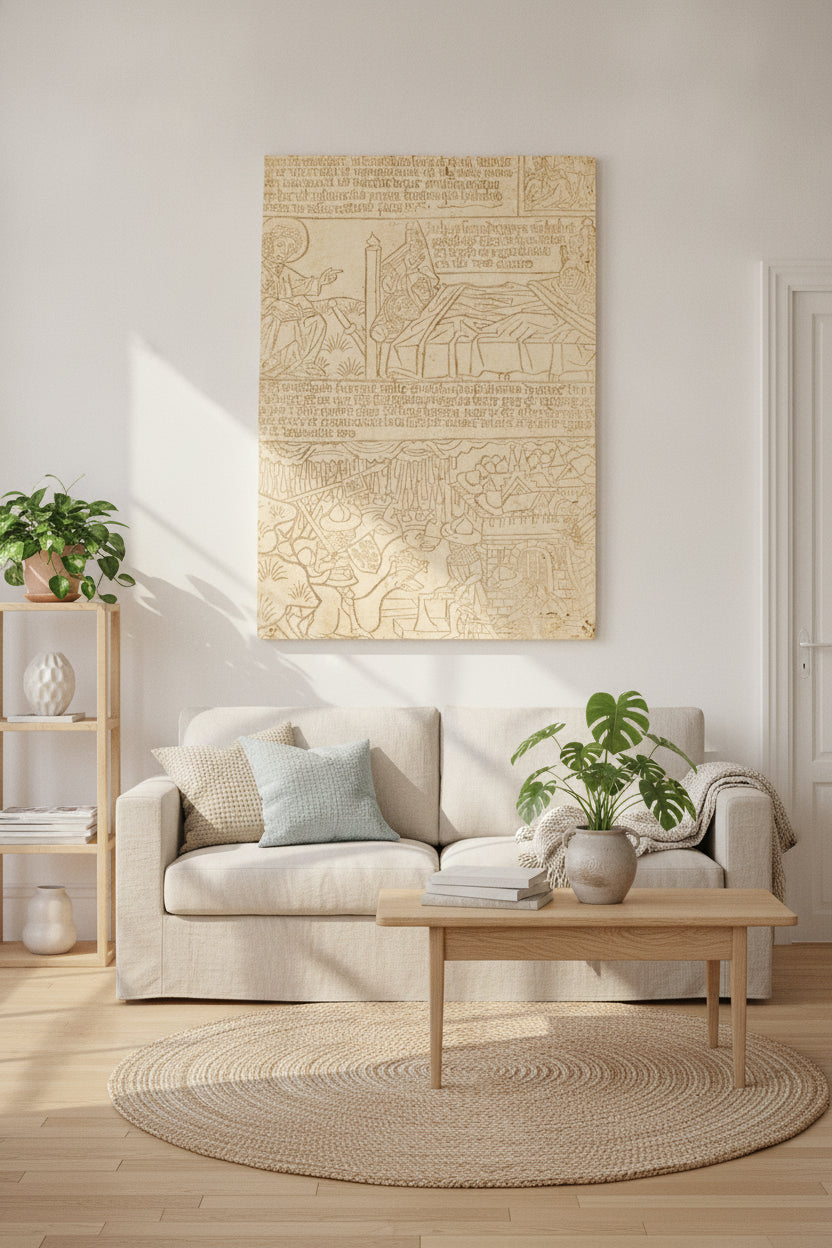 Apocalypse of John, Leaf 42 — framed art in a styled interior
