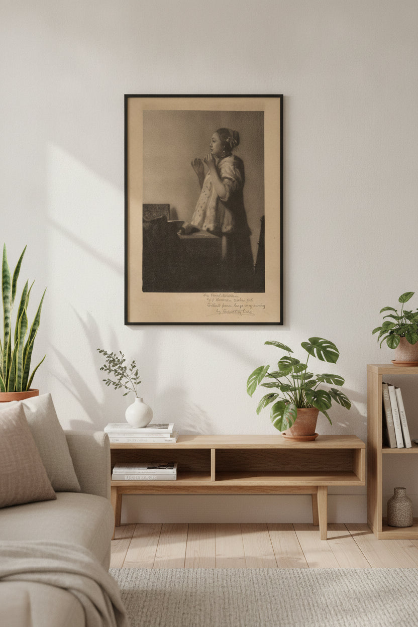 The Pearl Necklace — framed art in a styled interior