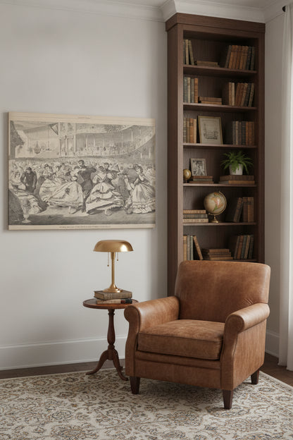 The Great Russian Ball at the Academy of Music, November 5, 1863 — framed art in a styled interior