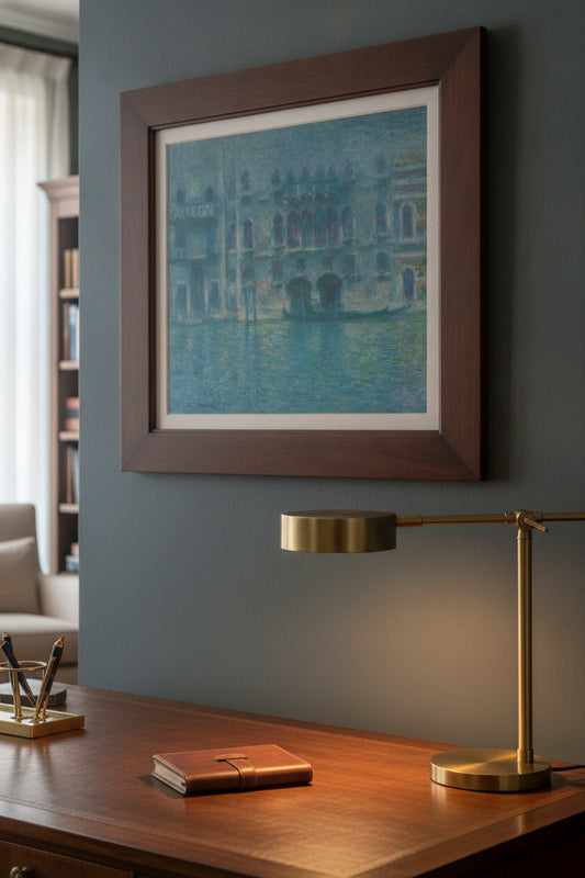Palazzo da Mula, Venice — framed art in a styled interior