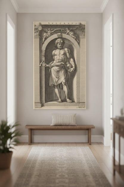 Vulcan — framed art in a styled interior