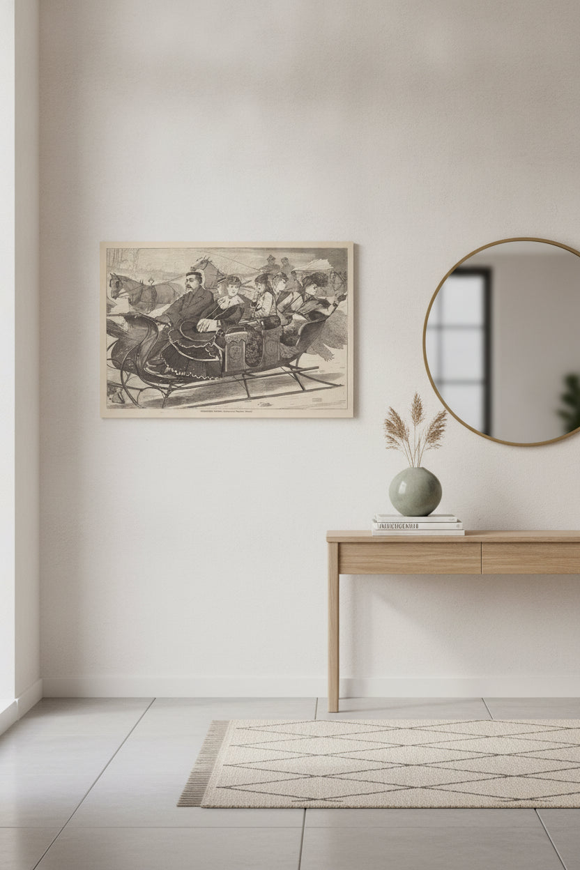Christmas Belles — framed art in a styled interior