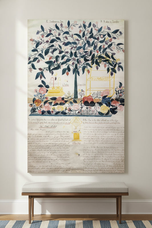 A Fruit-Bearing Tree; A Cedar of Paradise — framed art in a styled interior
