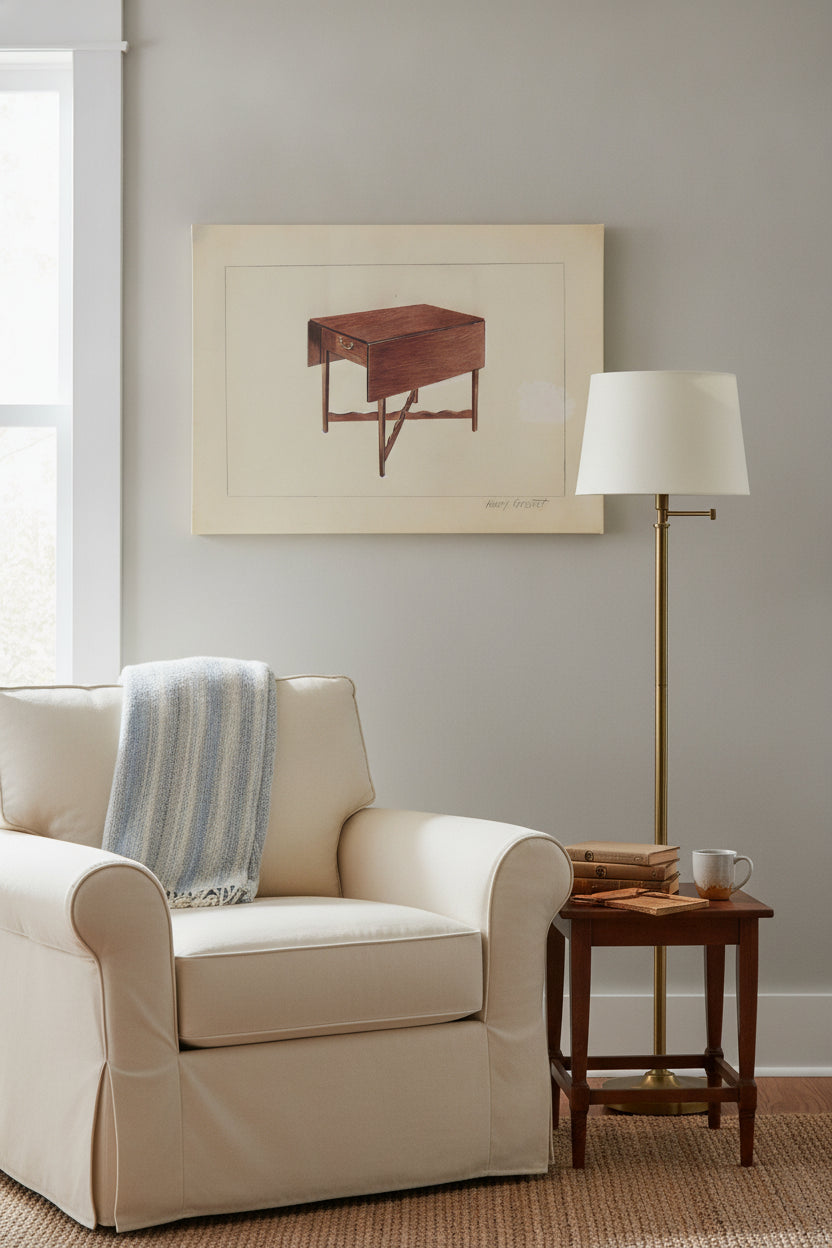 Drop-Leaf Table — framed art in a styled interior