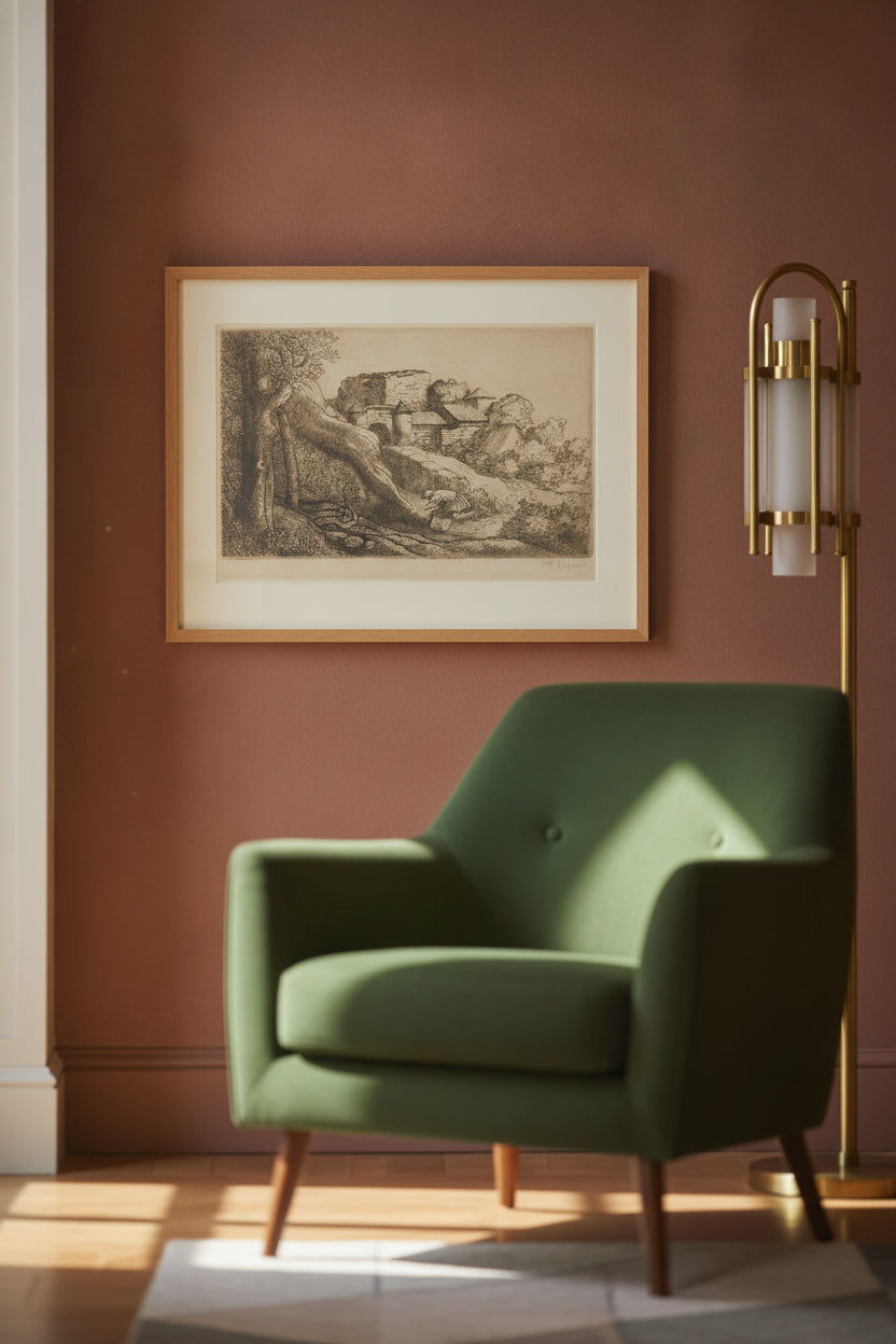 Little Burner of Grass (Le petit bruleur d'herbe) — framed art in a styled interior