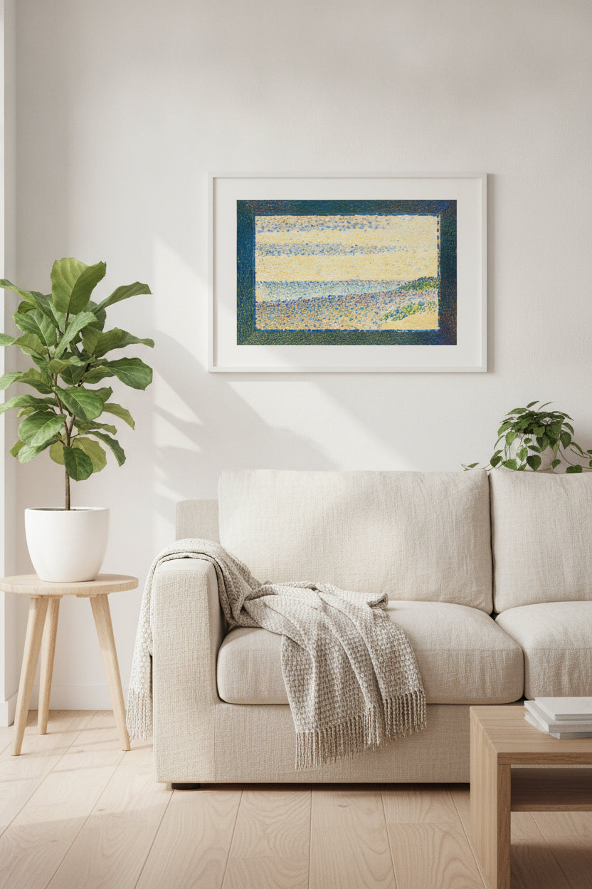 Seascape (Gravelines) — framed art in a styled interior