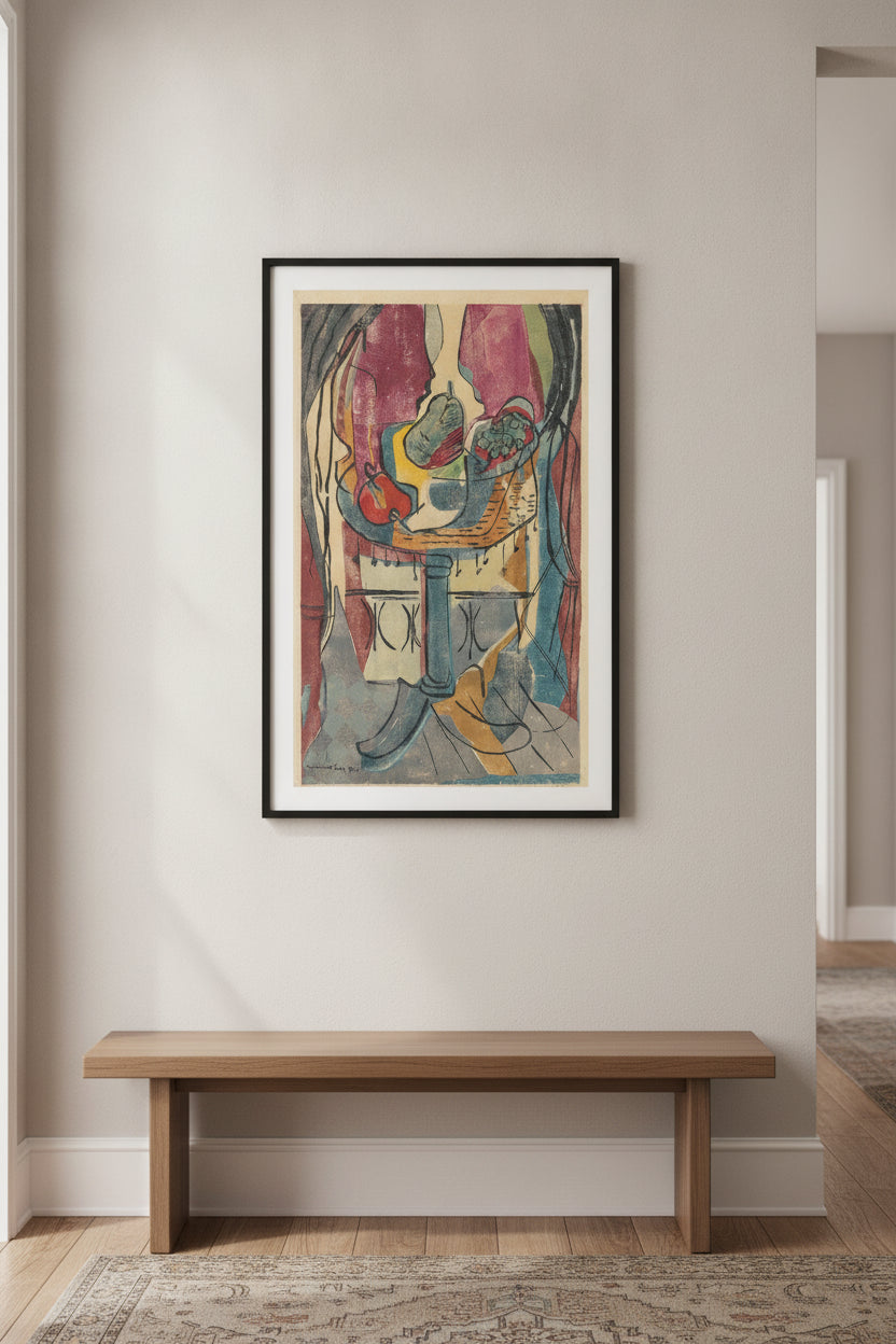 Red Still Life — framed art in a styled interior