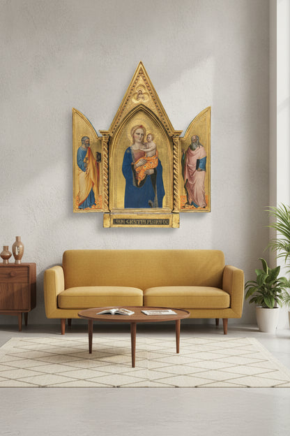 Saint John the Evangelist [right panel] — framed art in a styled interior