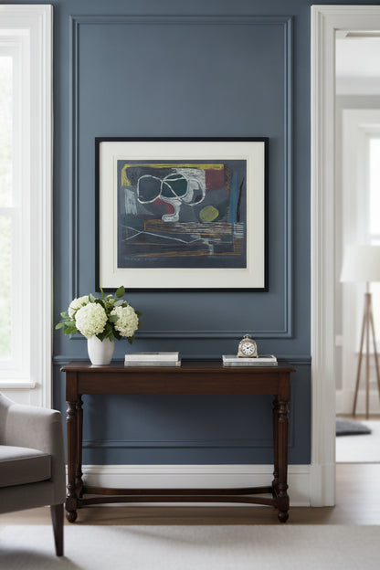 Grey Still Life — framed art in a styled interior
