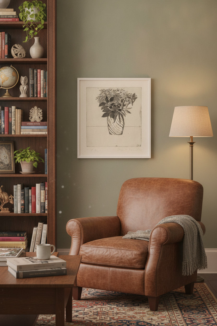 Vase of Flowers — framed art in a styled interior