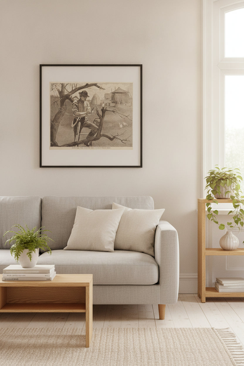 Spring Farm Work - Grafting — framed art in a styled interior