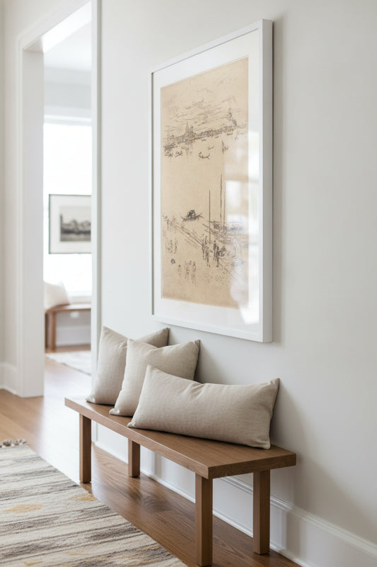 Upright Venice — framed art in a styled interior