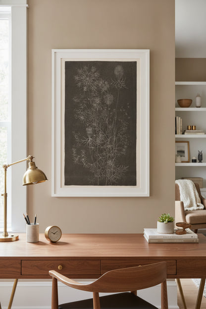 Flowers and Grasses — framed art in a styled interior