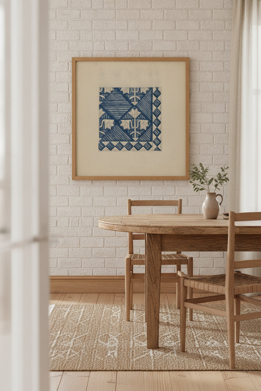 Quilt - Meadow Lily Variant — framed art in a styled interior