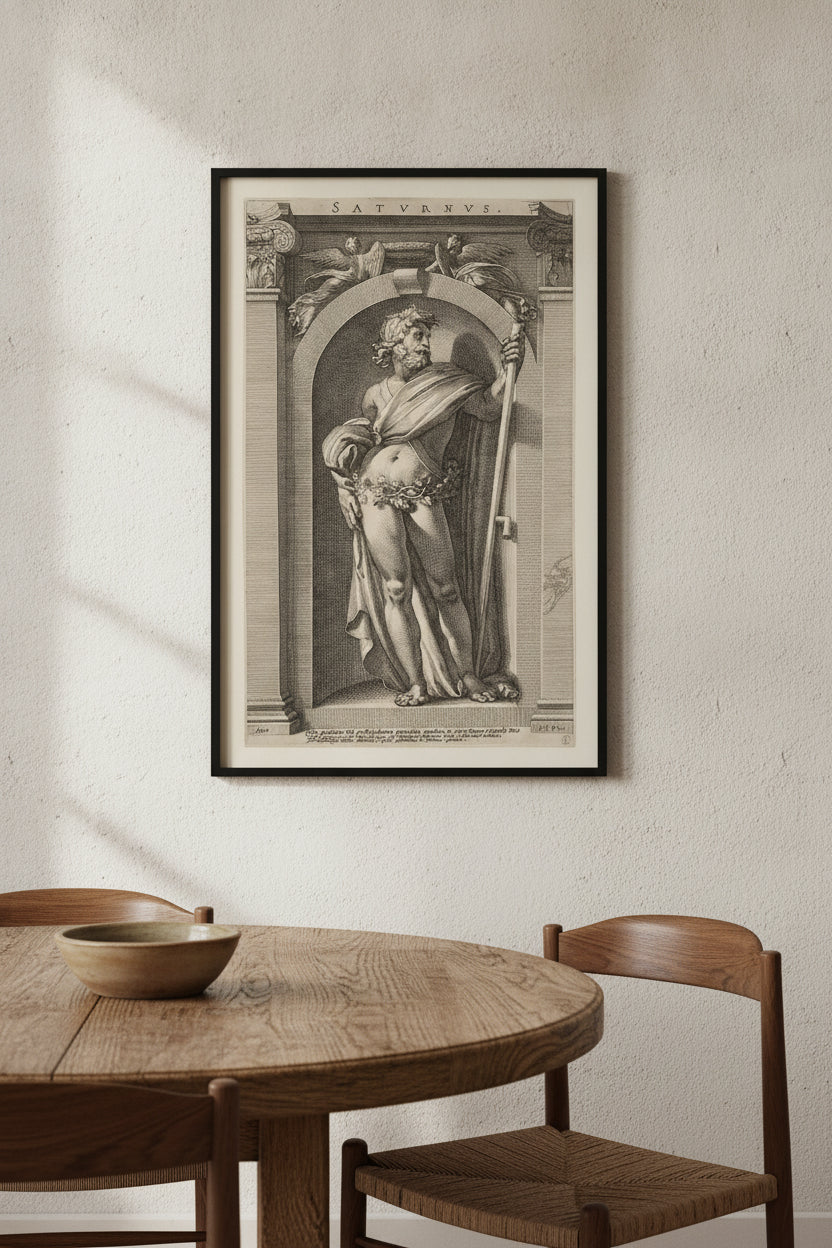 Saturn — framed art in a styled interior
