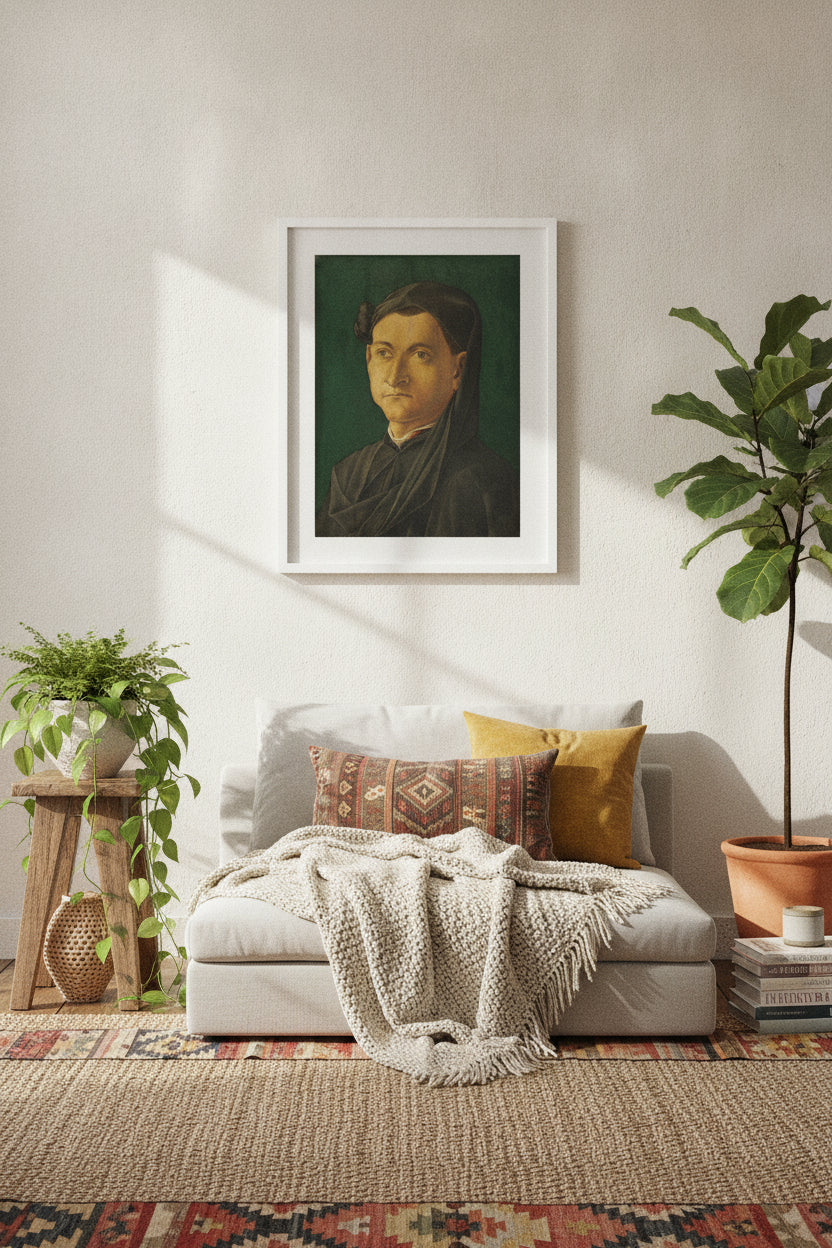 Portrait of a Man — framed art in a styled interior