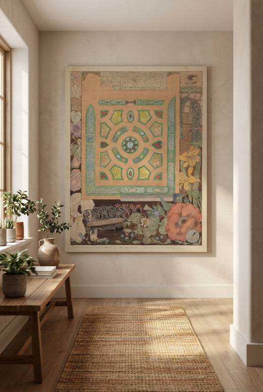 Flower Garden - Lewis Estate — framed art in a styled interior