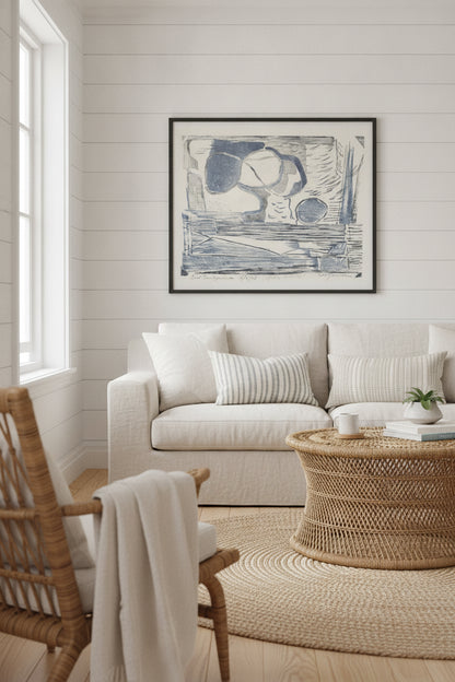 Grey Still Life — framed art in a styled interior