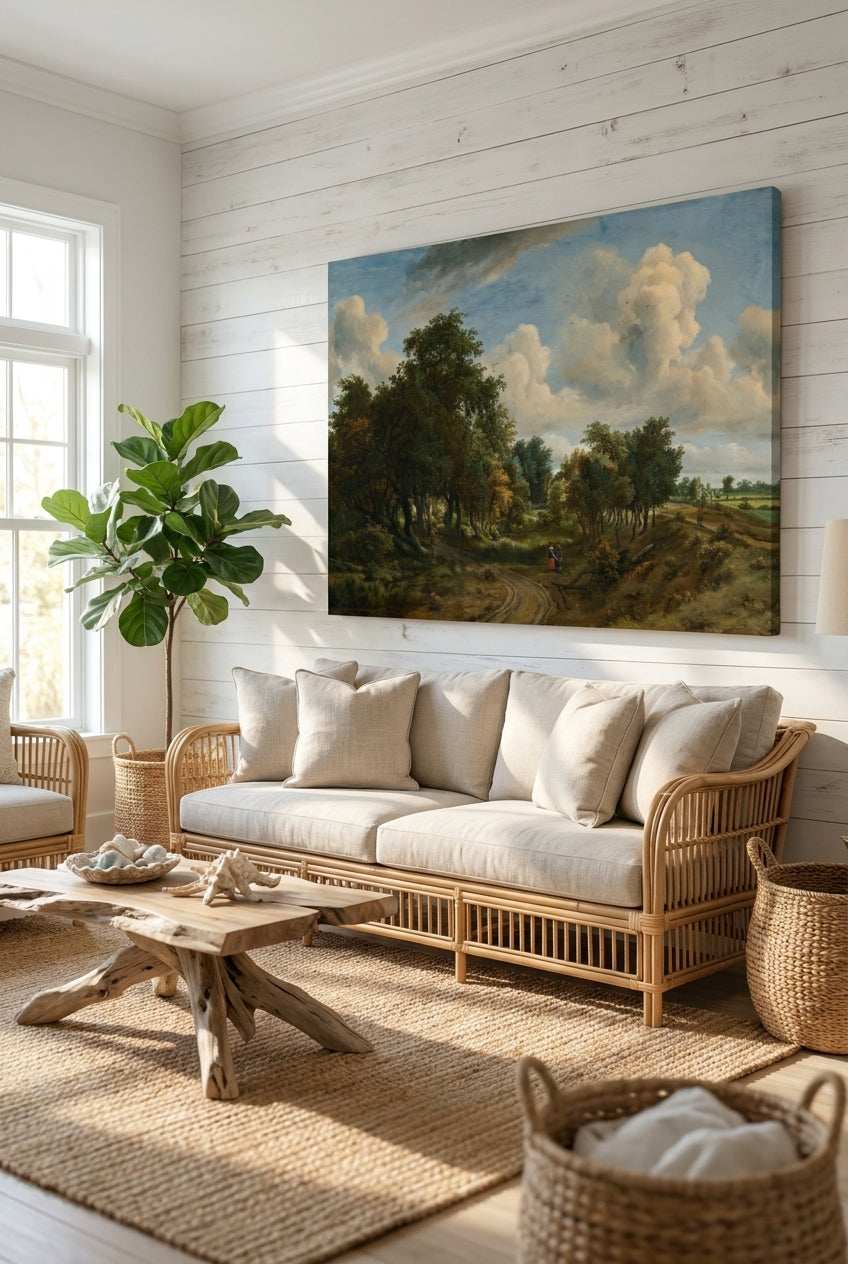A Wooded Landscape — framed art in a styled interior