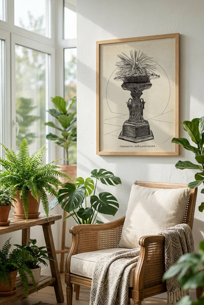 Ornamental Urn for Flowers — framed art in a styled interior