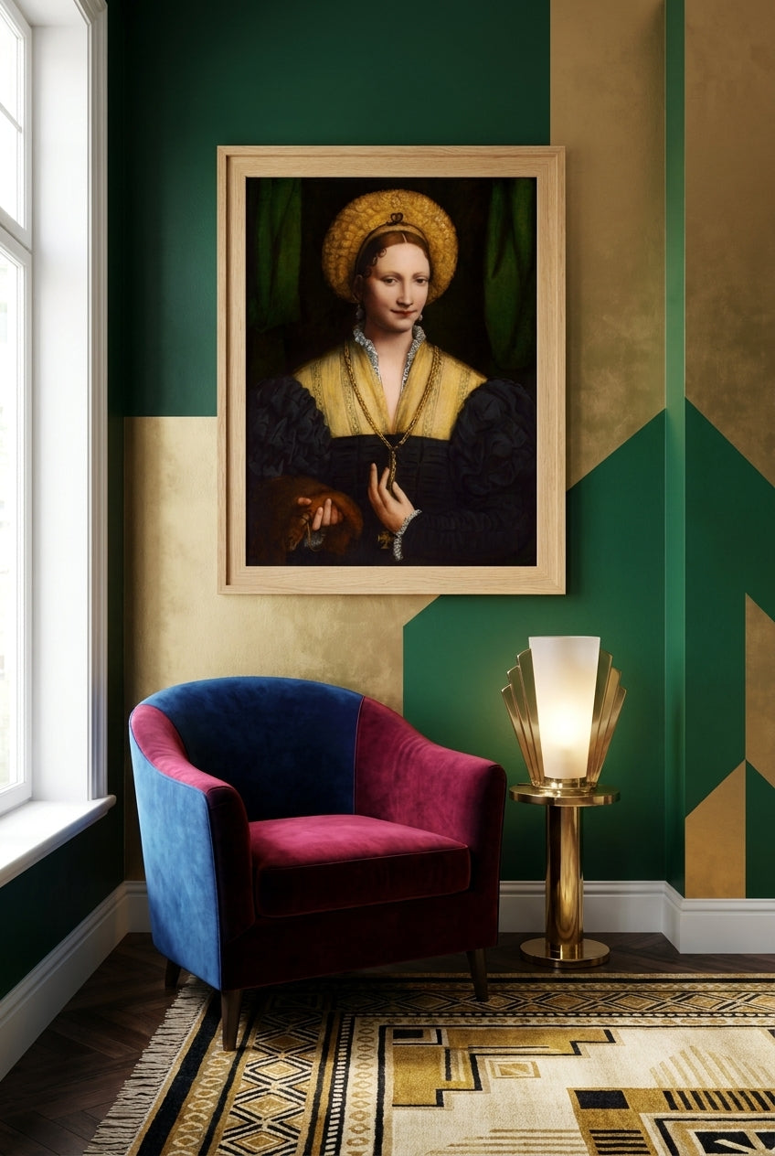 Portrait of a Lady — framed art in a styled interior