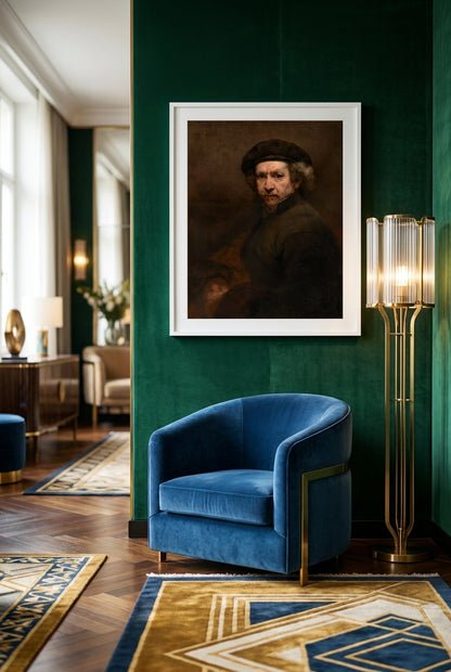 Self-Portrait — framed art in a styled interior