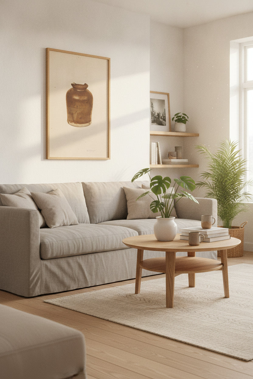 Fruit Jar — framed art in a styled interior