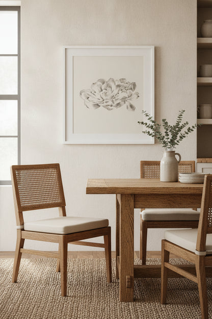 Flowers III — framed art in a styled interior